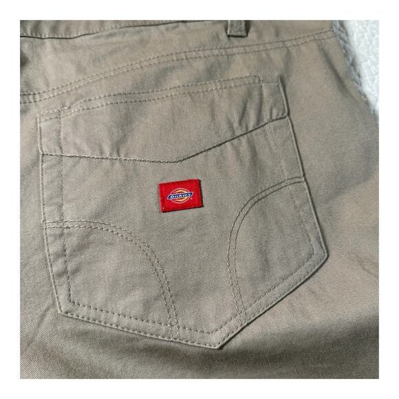 Dickies Girl Vintage Khaki 5 Pocket Skinny Pant Low Rise Straight Fit L20 - Picture 4 of 10